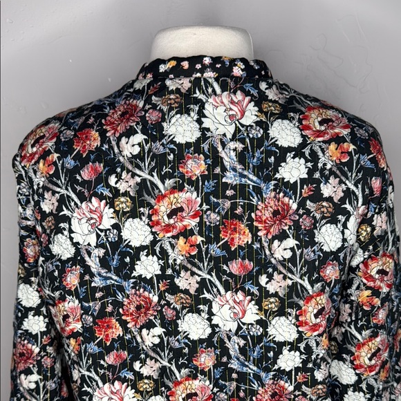 ZARA Floral Bomber Jacket with Relaxed Silhouette and Cropped Length Medium - Picture 7 of 13